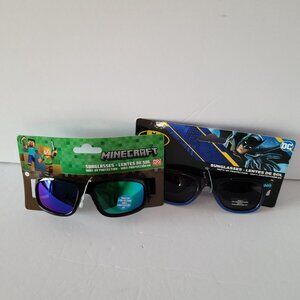 MINECRAFT & BATMAN TODDLER BOY'S SUNGLASSES- 2 PAIR BUNDLE -NWT